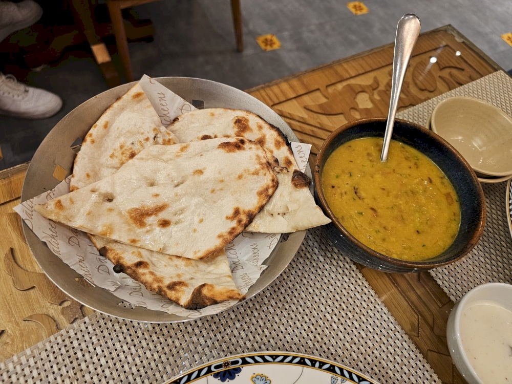 Perfectly baked Butter Naan, warm and inviting